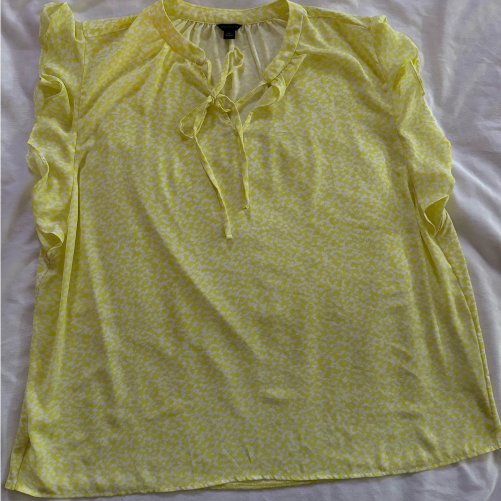 Plus Size XXL Ann Taylor Yellow Ruffle Sleeveless Women's Top